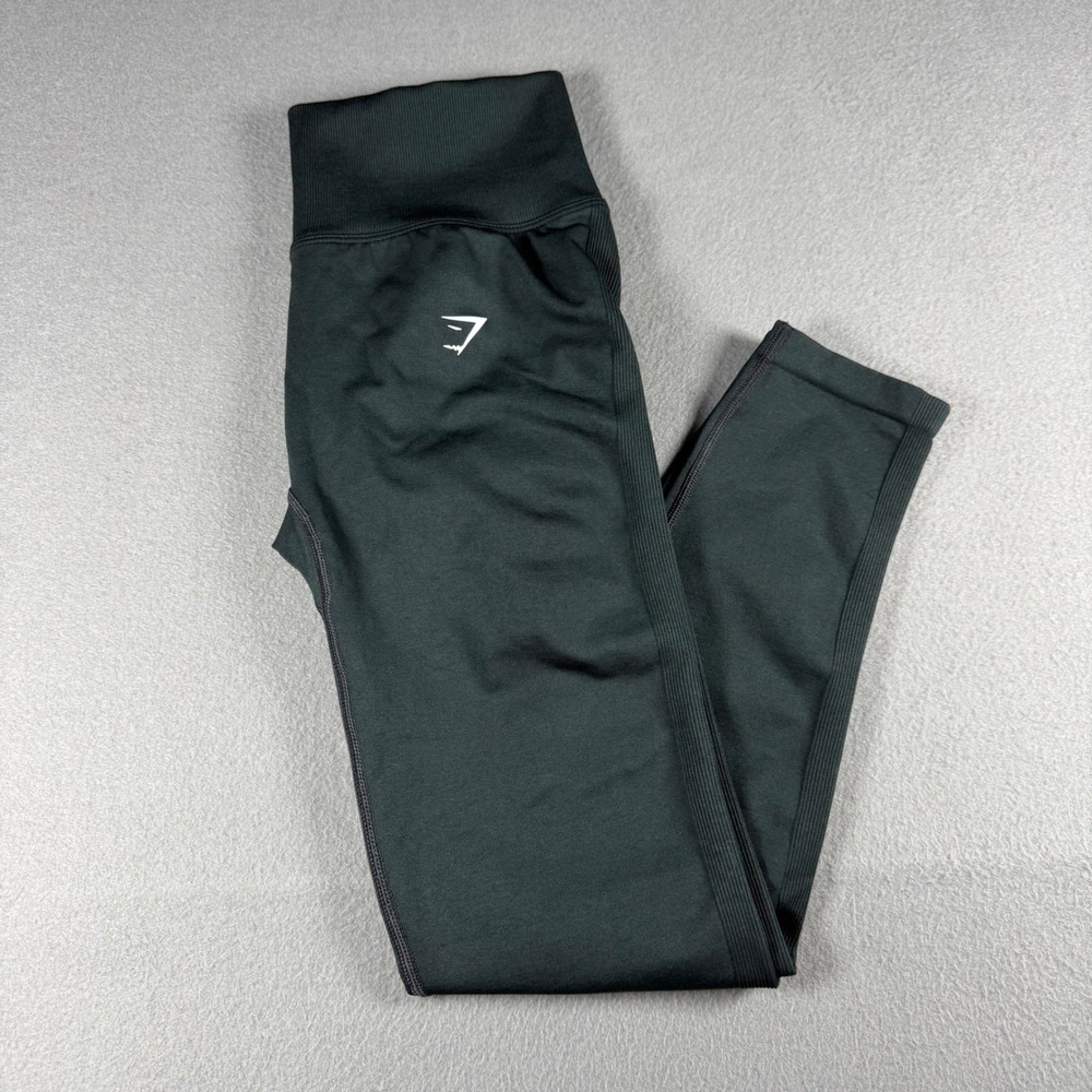 Gymshark Womens Seamless High Waisted Ruched Butt Contour Leggings Green Size S